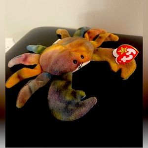1996 "PVC" Ty Beanie Babies Tye-Dyed Claude the Crab.